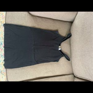 Simple sultry black bodcon tank mini dress